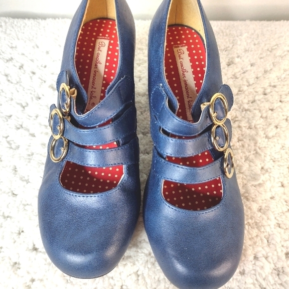 B.A.I.T. Charlie Retro Mary Jane's Size 6.5 Blue - Picture 4 of 10